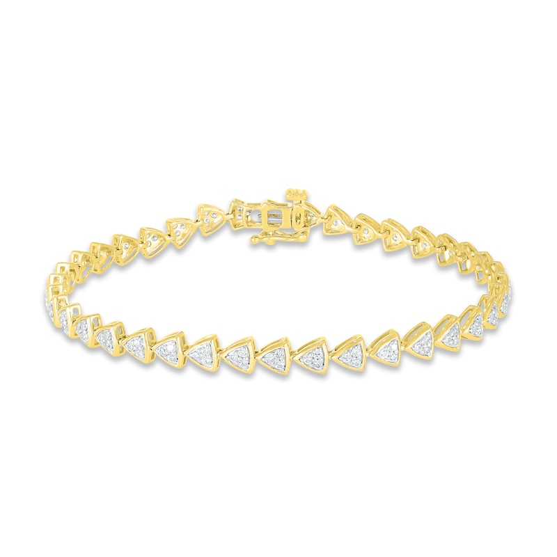 Main Image 1 of Previously Owned Diamond Bracelet 1 ct tw Round-cut 10K Yellow Gold 7.25"
