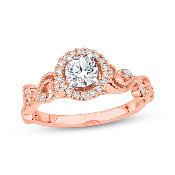 Previously Owned Diamond Engagement Ring 5/8 ct tw Round-cut 14K Two-Tone Gold