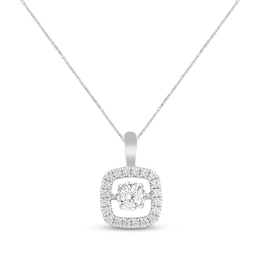 Previously Owned Unstoppable Love Necklace 1 ct tw Round-cut 14K White Gold 19"