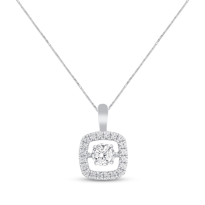 Main Image 1 of Previously Owned Unstoppable Love Necklace 1 ct tw Round-cut 14K White Gold 19"