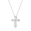 Thumbnail Image 1 of Previously Owned Diamond Cross Necklace 1 ct tw Round-cut 10K White Gold 18"