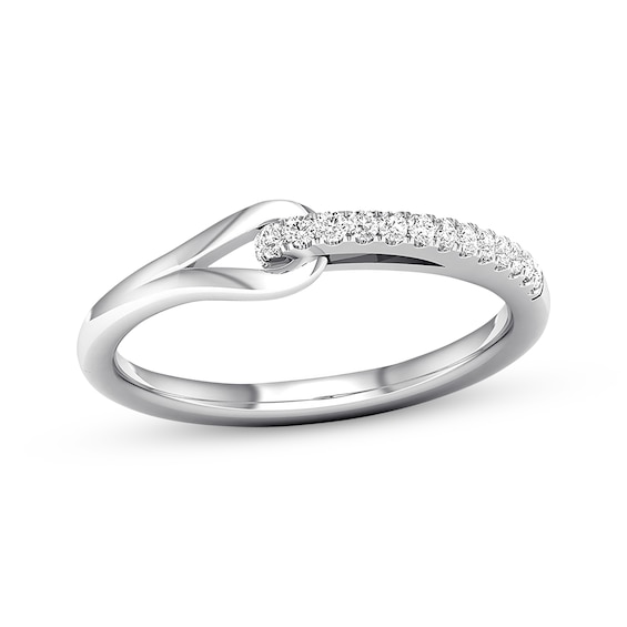 Previously Owned Love + Be Loved Diamond Ring 1/10 ct tw Round Sterling Silver Size 7