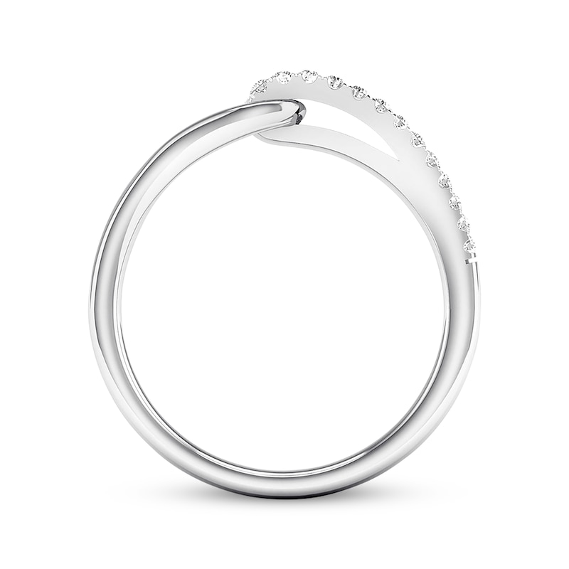 Main Image 3 of Previously Owned Love + Be Loved Diamond Ring 1/10 ct tw Round Sterling Silver Size 7