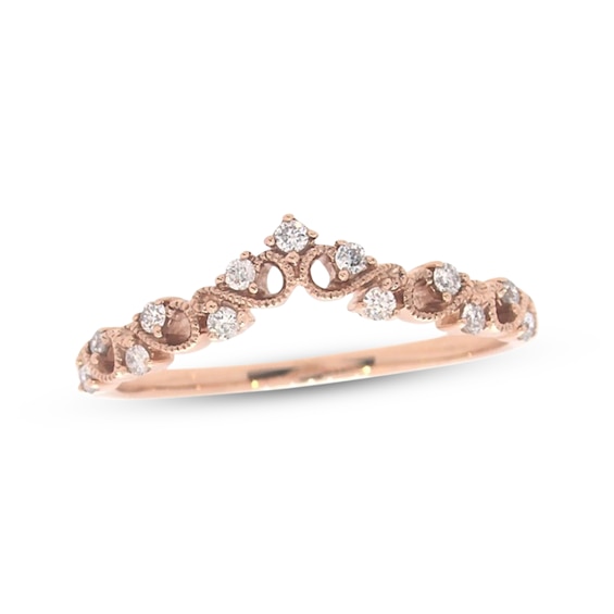 Previously Owned Diamond Contour Anniversary Ring 1/6 ct tw Round-cut 14K Rose Gold