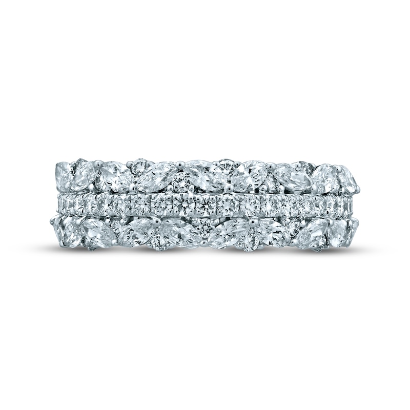 Main Image 4 of Previously Owned Monique Lhuillier Bliss Diamond Wedding Band 1-1/4 ct tw Round & Marquise-cut 18K White Gold