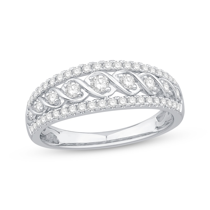 Previously Owned Diamond Anniversary Ring 1/2 ct tw Round-cut 10K White Gold