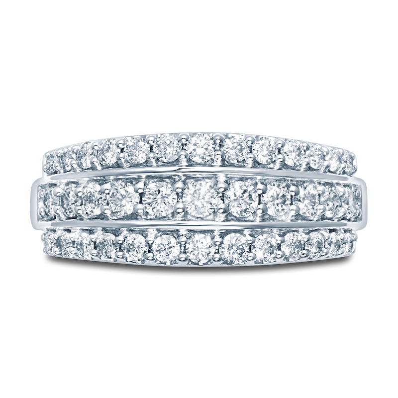 Main Image 3 of Previously Owned Diamond Anniversary Ring 1 ct tw Round-cut 10K White Gold