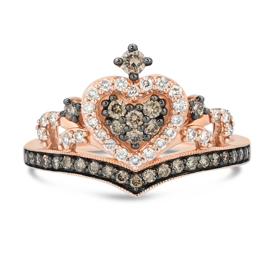 Previously Owned Le Vian Chocolate Diamond Tiara Ring 1/2 ct tw 14K  Strawberry Gold