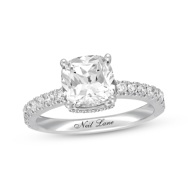 Main Image 1 of Previously Owned Neil Lane Diamond Engagement Ring 2-1/3 ct tw Cushion & Round-cut 14K White Gold
