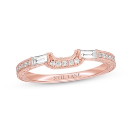 Previously Owned Neil Lane Diamond Wedding Band 1/3 ct tw Baguette & Round-cut 14K Rose Gold