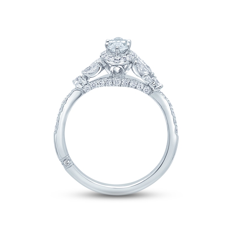 Main Image 4 of Previously Owned Monique Lhuillier Bliss Diamond Engagement Ring 1-1/8 ct tw Marquise & Round-cut 18K White Gold