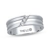 Thumbnail Image 1 of Previously Owned Men's THE LEO Wedding Band 1/6 ct tw Round-cut Diamonds 14K White Gold