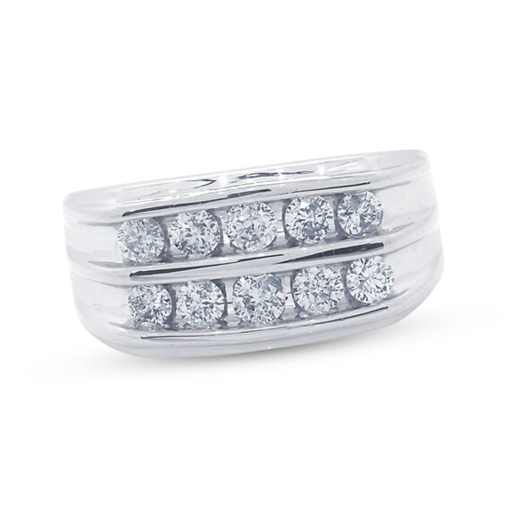 Previously Owned Men's Diamond Band 1 ct tw Round-cut 10K White Gold