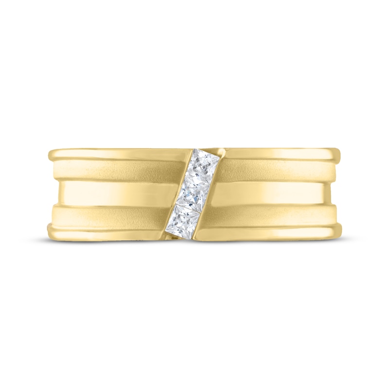 Previously Owned Men's THE LEO Diamond Wedding Band 1/4 ct tw Square-cut 14K Yellow Gold