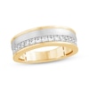 Previously Owned Men's Diamond Wedding Band 1/2 ct tw Round-cut 10K Two-Tone Gold