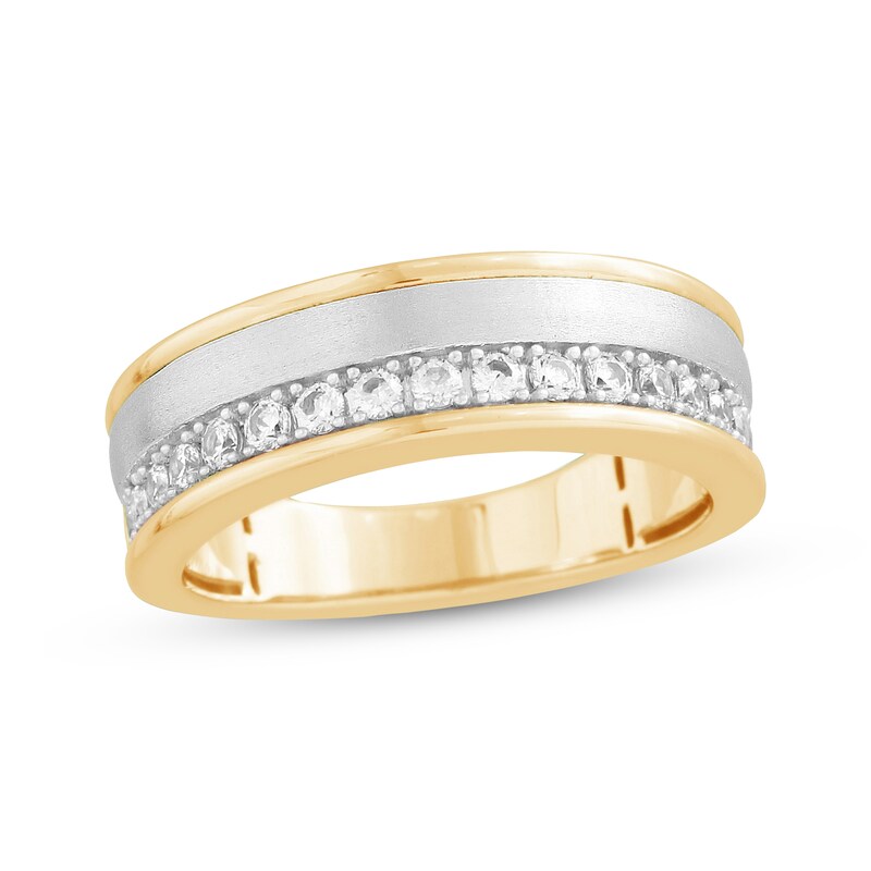 Previously Owned Men's Diamond Wedding Band 1/2 ct tw Round-cut 10K Two-Tone Gold