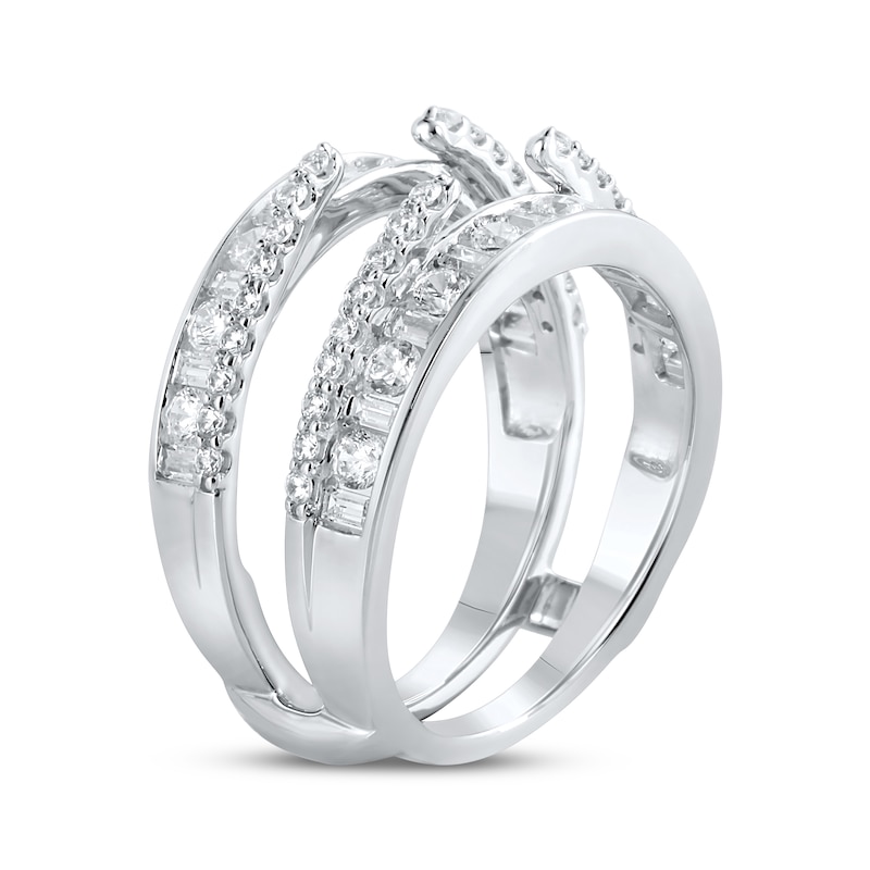 Main Image 2 of Previously Owned Diamond Enhancer Ring 1-1/4 ct tw Round & Baguette-cut 14K White Gold