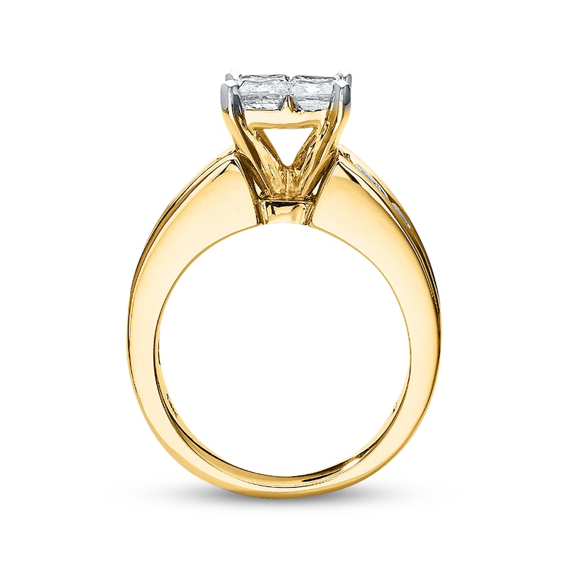 Main Image 3 of Previously Owned Diamond Engagement Ring 2-1/2 ct tw Princess/Round-cut 14K Yellow Gold
