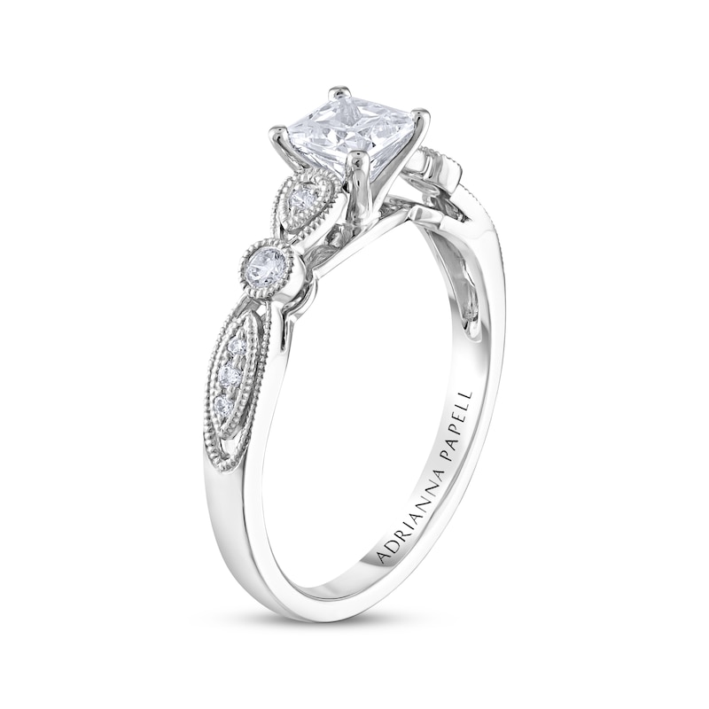 Main Image 2 of Previously Owned Adrianna Papell Diamond Engagement Ring 1/2 ct tw Princess & Round-cut 14K White Gold