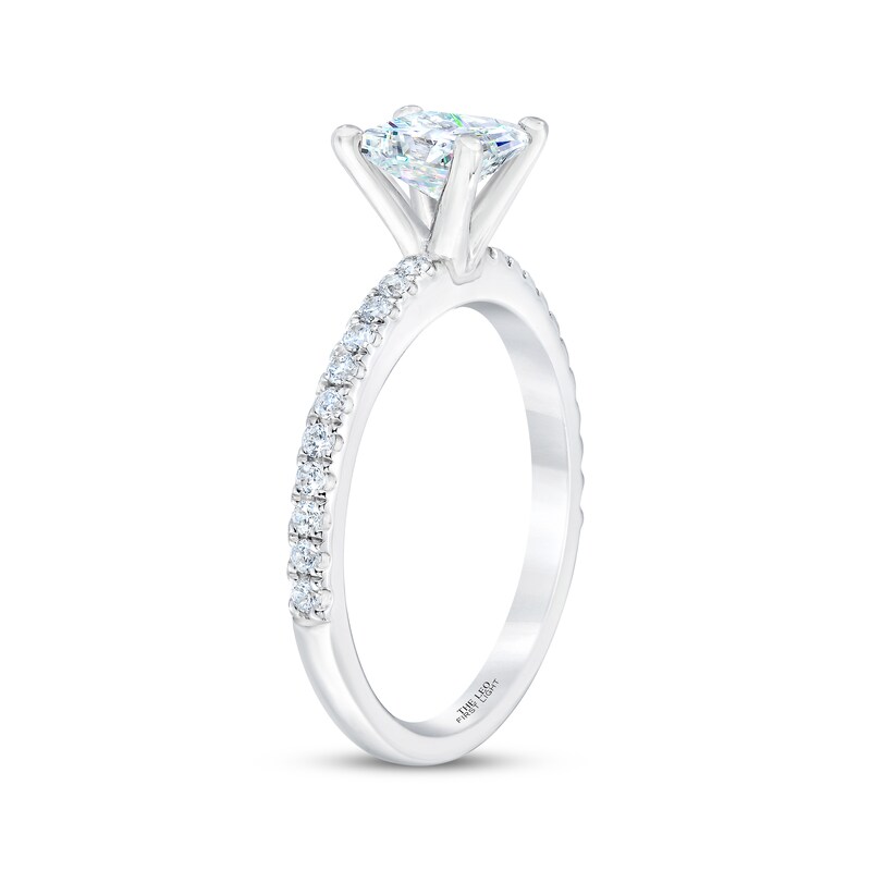 Previously Owned THE LEO First Light Diamond Engagement Ring 1-1/5 ct tw Princess & Round 14K White Gold