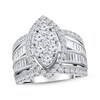 Thumbnail Image 1 of Previously Owned Diamond Engagement Ring 3 ct tw Round & Baguette 14K White Gold