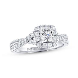 Previously Owned THE LEO Diamond Engagement Ring 7/8 ct tw Princess & Round-cut 14K White Gold