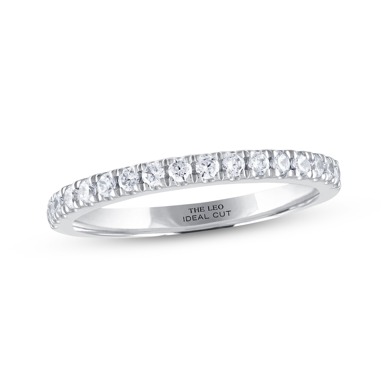 Previously Owned THE LEO Ideal Cut Diamond Wedding Band 1/3 ct tw Round-cut 14K White Gold
