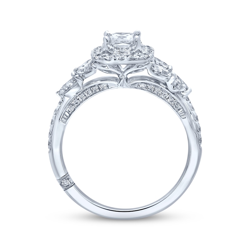 Main Image 3 of Previously Owned Monique Lhuillier Bliss Diamond Engagement Ring 1-1/6 ct tw Princess, Marquise & Round-cut 18K White Gold