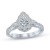 Thumbnail Image 1 of Previously Owned Monique Lhuillier Bliss Diamond Engagement Ring 1-1/4 ct tw Pear & Round-cut 18K White Gold