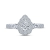 Thumbnail Image 4 of Previously Owned Monique Lhuillier Bliss Diamond Engagement Ring 1-1/4 ct tw Pear & Round-cut 18K White Gold