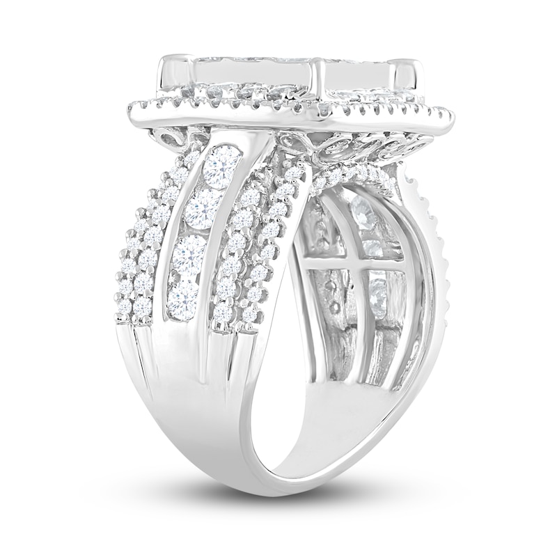 Main Image 2 of Previously Owned Multi-Diamond Engagement Ring 3 ct tw Princess & Round 10K White Gold