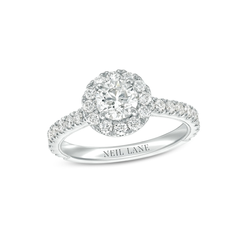 Previously Owned Neil Lane Premiere Round Diamond Engagement Ring 1-3/8 ct tw 14K White Gold