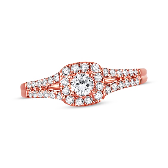 Previously Owned Diamond Engagement Ring 3/8 ct tw Round-cut 10K Rose Gold Size 4