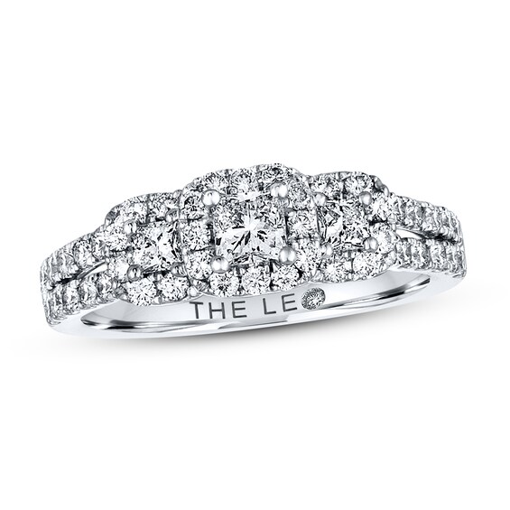 Previously Owned THE LEO Diamond Engagement Ring 7/8 ct tw Princess-cut 14K White Gold 4.25