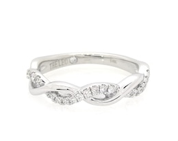 Previously Owned THE LEO Diamond Twist Anniversary Ring 1/5 ct tw 14K White Gold Size 7