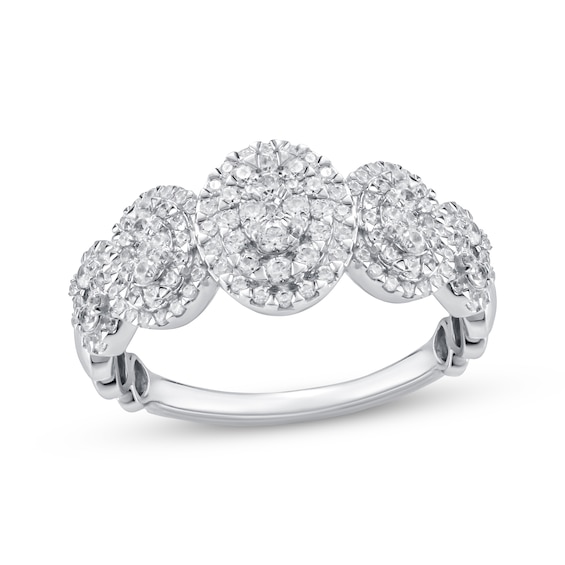 Previously Owned Diamond Fashion Ring 1 ct tw Round-cut 10K White Gold