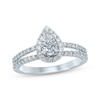 Thumbnail Image 0 of Previously Owned Diamond Engagement Ring 5/8 ct tw Pear & Round 14K White Gold