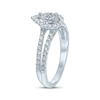 Previously Owned Diamond Engagement Ring 5/8 ct tw Pear & Round 14K White Gold