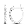 Thumbnail Image 3 of Previously Owned Diamond Hoop Earrings 1 ct tw Round 14K White Gold