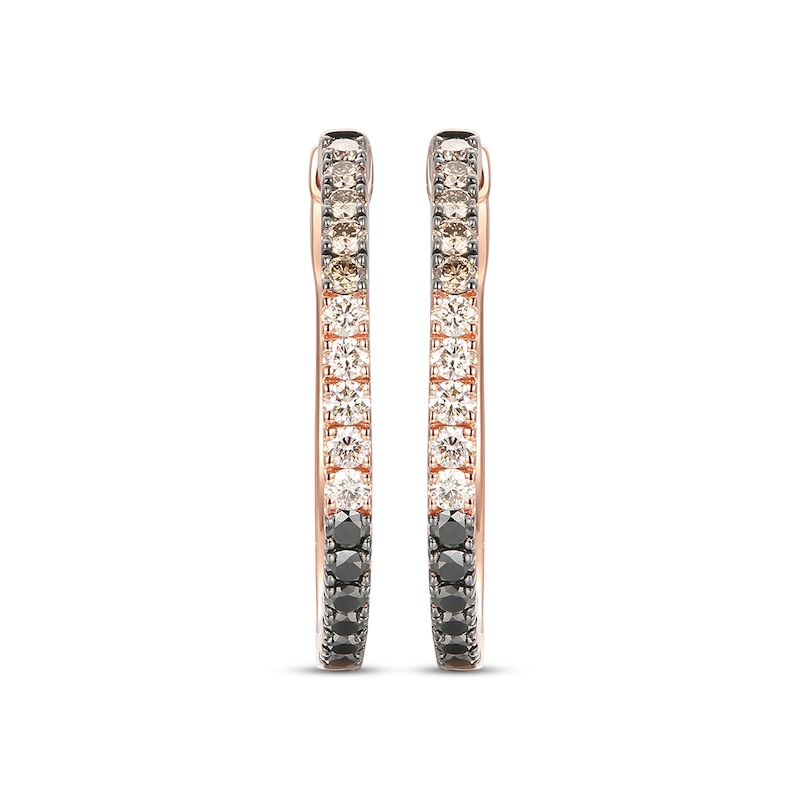 Previously Owned Le Vian Chocolate Diamond Hoop Earrings 1 ct tw 14K Strawberry Gold
