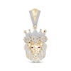 Thumbnail Image 1 of Previously Owned Men's Diamond and Lab-Created Ruby Lion Head Pendant 3/4 ct tw 10K Yellow Gold