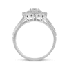 Thumbnail Image 1 of Previously Owned Diamond Engagement Ring 1-3/8 ct tw Princess, Round & Baguette 14K White Gold