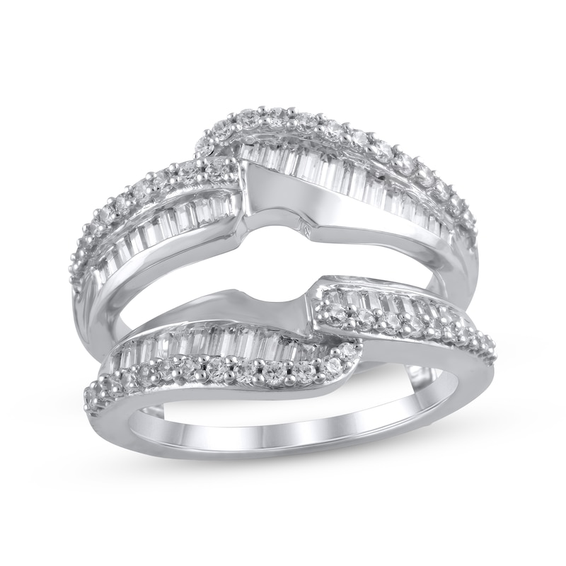 Main Image 1 of Previously Owned Diamond Enhancer Ring 1 ct tw Baguette & Round-cut 14K White Gold
