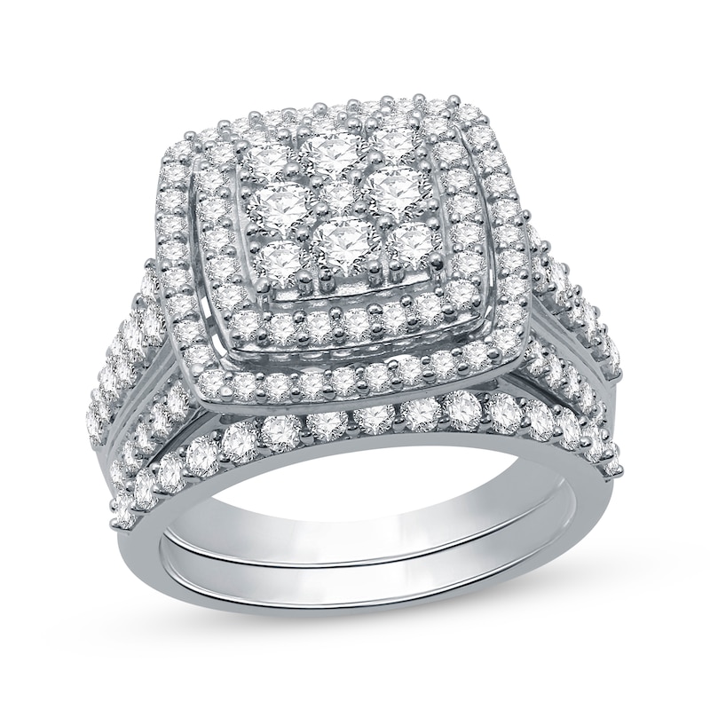 Main Image 1 of Previously Owned Diamond Bridal Set 2 ct tw Round-Cut 10K White Gold