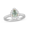 Thumbnail Image 0 of Neil Lane Pear-Shaped Green Quartz Engagement Ring 5/8 ct tw Diamond 14K White Gold