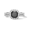 Thumbnail Image 3 of Neil Lane Cushion-Cut Black Diamond & White Diamond Halo Bridal Set 2-1/5 ct tw 14K White Gold
