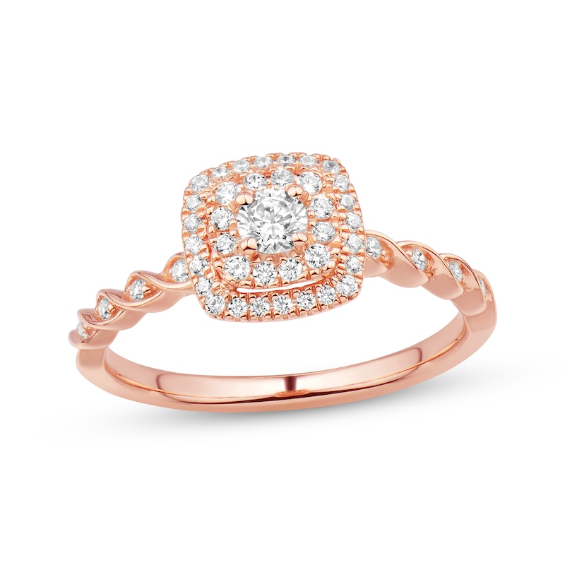 Main Image 1 of Previously Owned Diamond Engagement Ring 1/3 ct tw Round-cut 10K Rose Gold