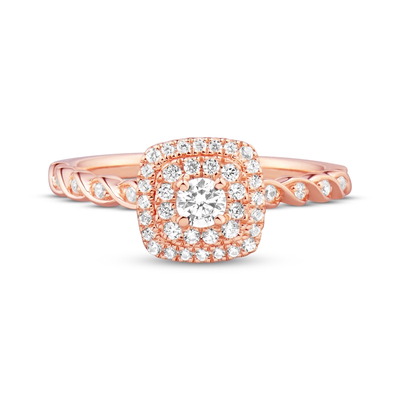 Main Image 3 of Previously Owned Diamond Engagement Ring 1/3 ct tw Round-cut 10K Rose Gold