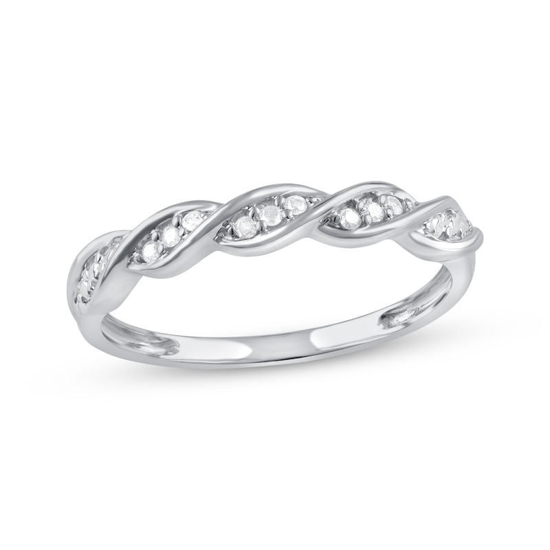 Previously Owned Diamond Anniversary Ring 1/10 ct tw Round-cut 10K White Gold