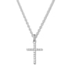 Thumbnail Image 1 of Previously Owned Diamond Cross Necklace 1/4 ct tw Round-cut 10K White Gold